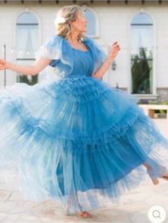 Ivy City Co Dresses & Skirts - Ivy City Fairytale Elegant Blue Tiered Tulle Princess Maxi Dress